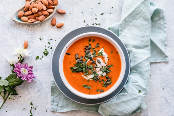 A bowl of tomato soup